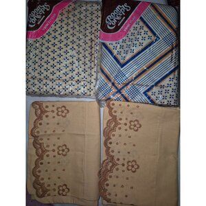 Room Concepts Twin Fitted & Flat No-Iron Sheets + Beige Pillowcases 50% Fortrel